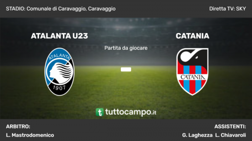 Serie C - Playoff Ottavi di finale: le formazioni ufficiali della gara d'andata tra Atalanta U23 e Catania