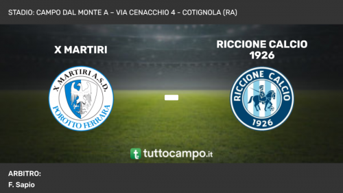 Play Off - X Martiri vs Riccione Calcio, il tabellino