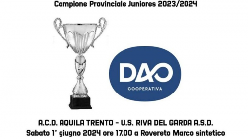 Sabato 1° giugno, programmata la gara di finale  Provinciale Juniores DAO 2023/2024